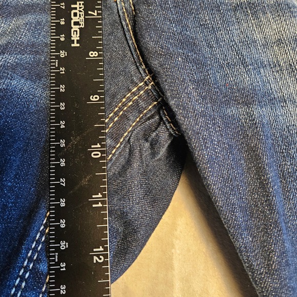 Rock Revival Gwen Capri Women's Raw Hem Flap Pocket Thick Stitch Denim Size 31 - Picture 11 of 11